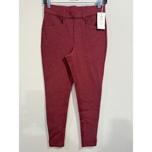 Grace & Lace Work Pants Women's Size 2/4 Maroon Skinny Leg Stretch Slash Pocket